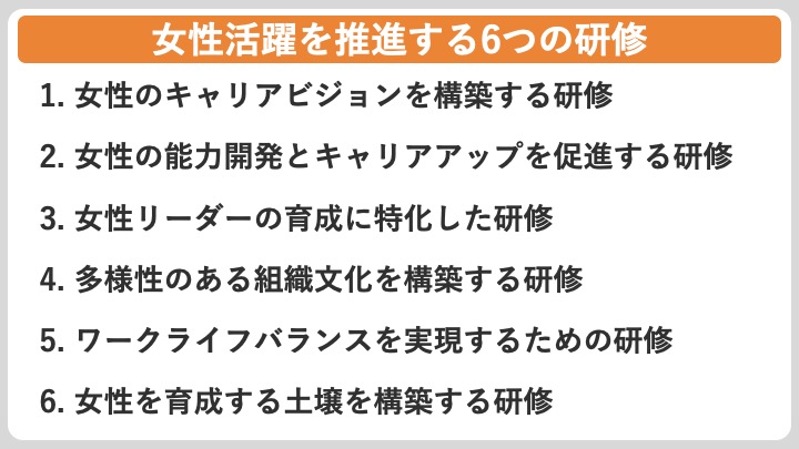 女性活躍を推進する6つの研修