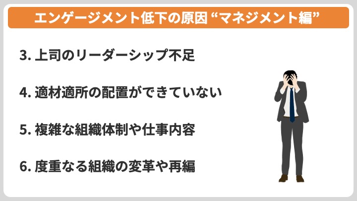 エンゲージメント低下の原因 マネジメント編