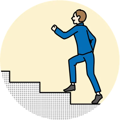 階段を上る会社員のイラスト